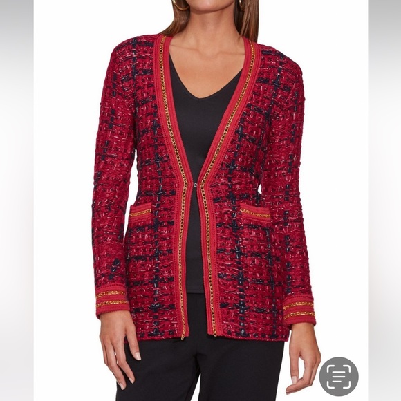 Boston Proper Sweaters - Clichê for Boston Proper tweed chain trim red cardigan ♥️🌹⭐️